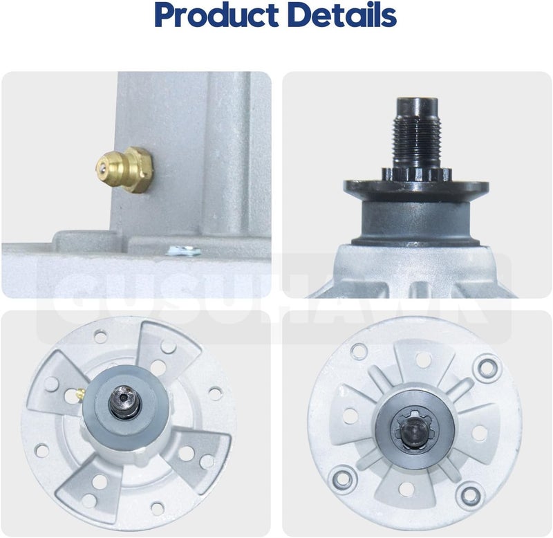 GUSUHAWK 2 Pack Pre-Greased GY21098 Spindle Assembly with GX20367 Pulley Replace John Deere AUC15811, GY21098, GY20454 for John Deere D100 D105 D110 D125 D130 E100 E110 E130 LA105 LA110 LA115 Tractors - Image 4